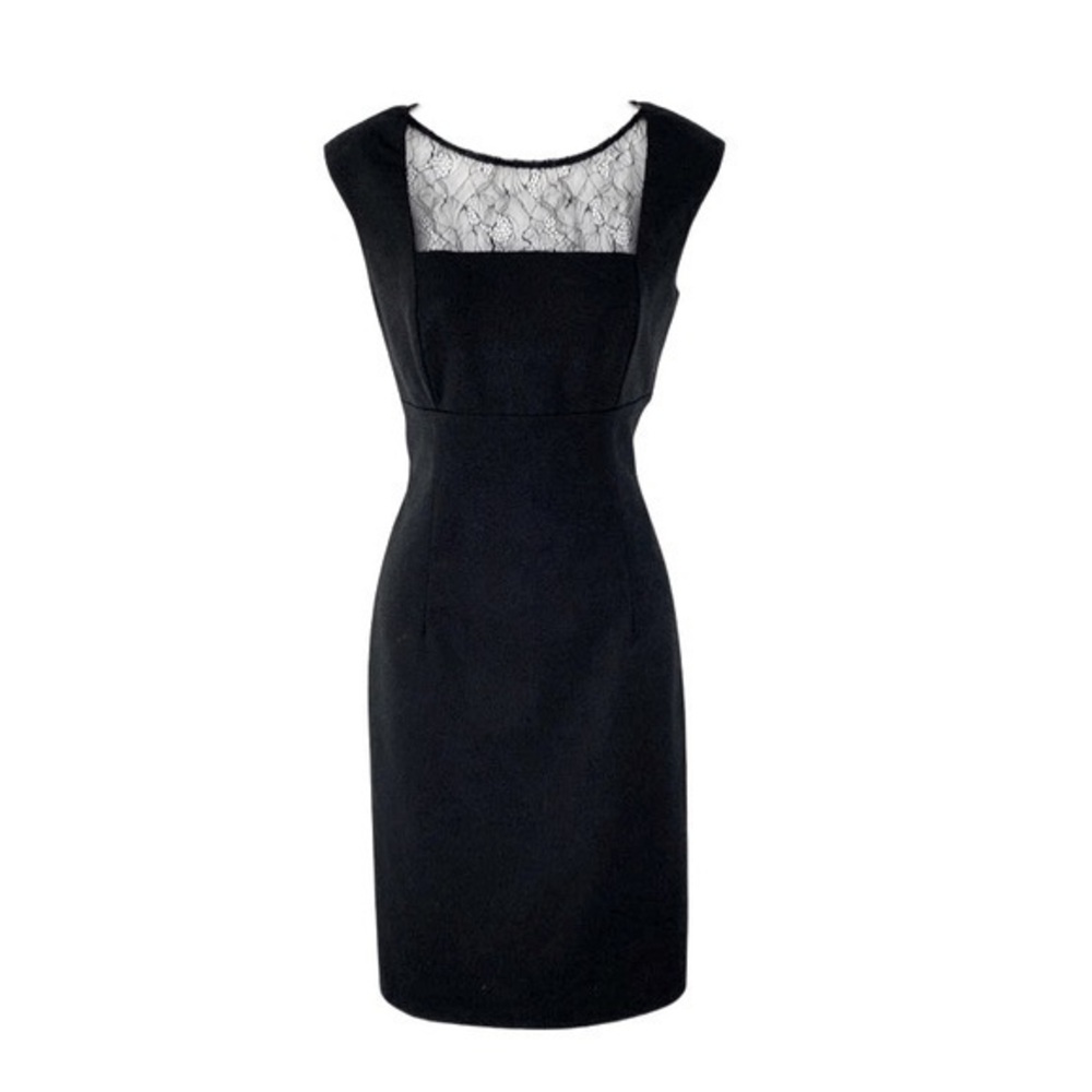 Calvin Klein black lace inset sheath dress M16